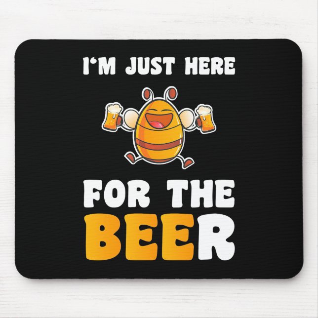 Bienenkopfgeschenk | Ich bin nur hier für die Bien Mousepad (Vorne)