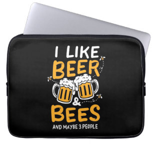 Bienenkopfgeschenk Ich mag Bier und Bienen Laptopschutzhülle
