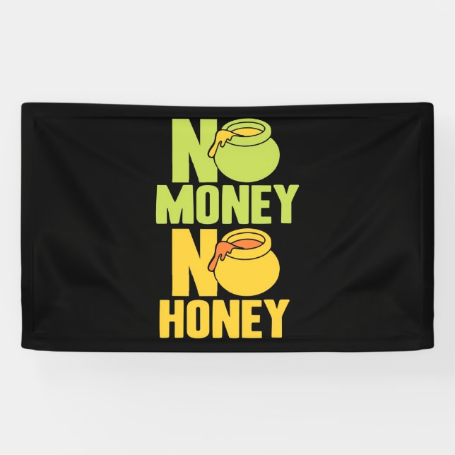 Bienenkopfgeschenk | Imker kein Geld kein Honig Banner (Horizontal)