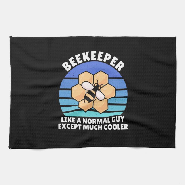 Bienenkopfgeschenk | Imker Retro Vintag Geschirrtuch (Horizontal)
