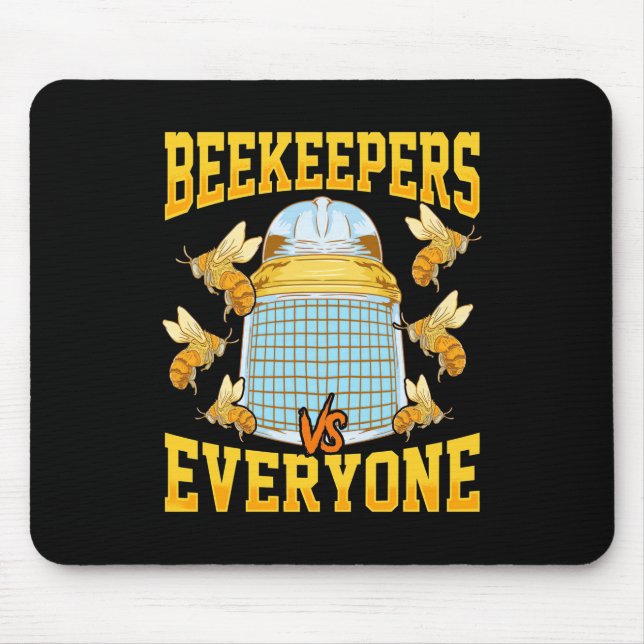 Bienenkopfgeschenk | Imker und alle Mousepad (Vorne)