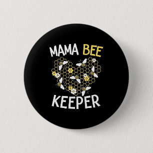 Bienenkopfgeschenk Mama Bee Keeper Button