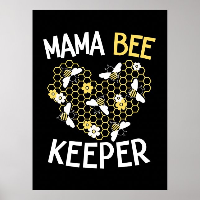 Bienenkopfgeschenk | Mama Bee Keeper Poster (Vorne)