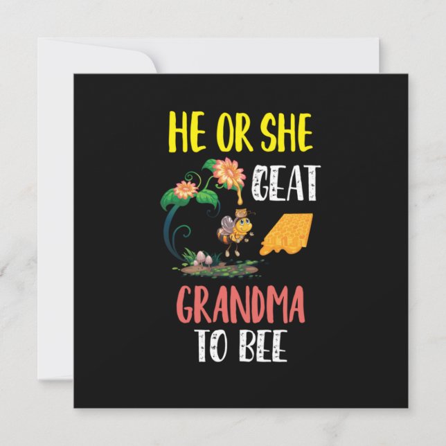 Bienenkopfgeschenk | Oma to bee Einladung (Vorderseite)