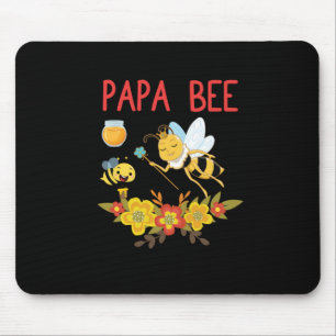 Bienenkopfgeschenk Papa-Biene-Blume Mousepad