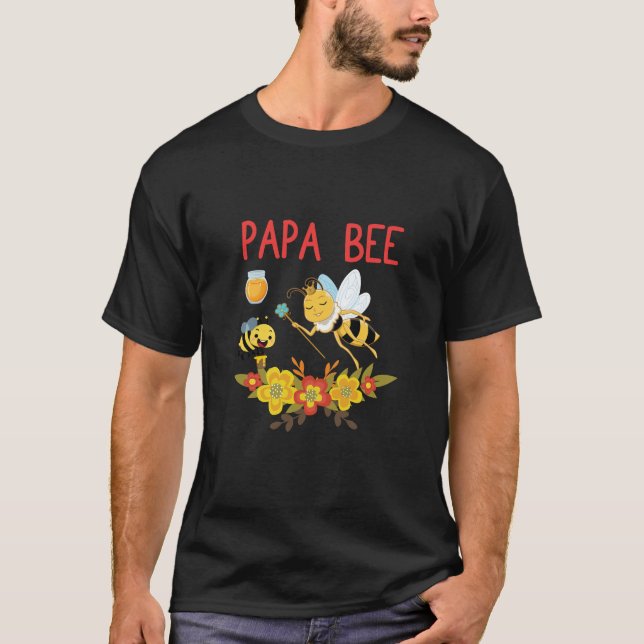 Bienenkopfgeschenk | Papa-Biene-Blume T-Shirt (Vorderseite)