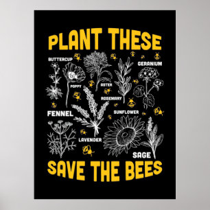 Bienenkopfgeschenk Pflanze Diese Rettete die Bie Poster