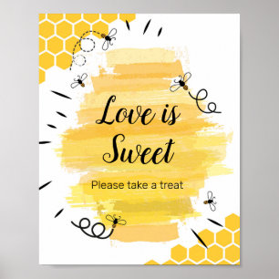 Bienenkorb-Liebe ist Sweet Sign Poster