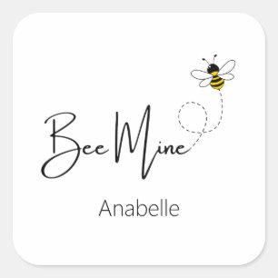 Bienenkrebs - Valentinstag Niedliche Biene Quadratischer Aufkleber