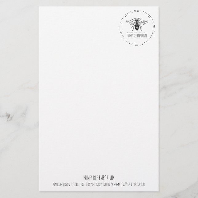 Bienenkreislauf-Logo Briefpapier (Vorderseite)