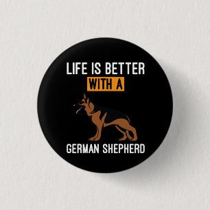 Bienenkunst mit deutschem Schäferhund Button