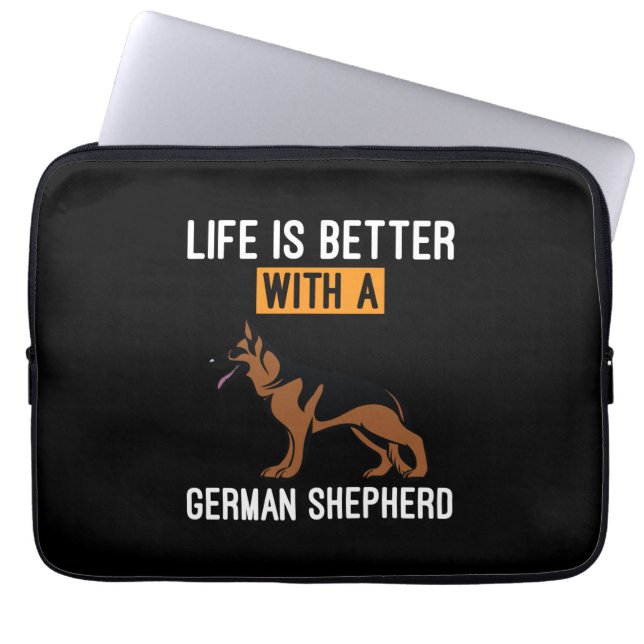 Bienenkunst mit deutschem Schäferhund Laptopschutzhülle (Vorderseite)