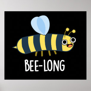 Bienenlange, sonnige Langinsektenbiene Pun Dark BG Poster