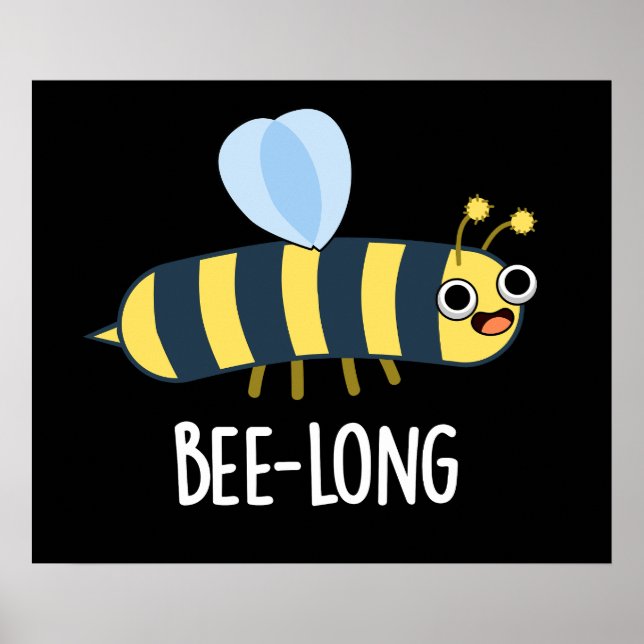 Bienenlange, sonnige Langinsektenbiene Pun Dark BG Poster (Vorne)