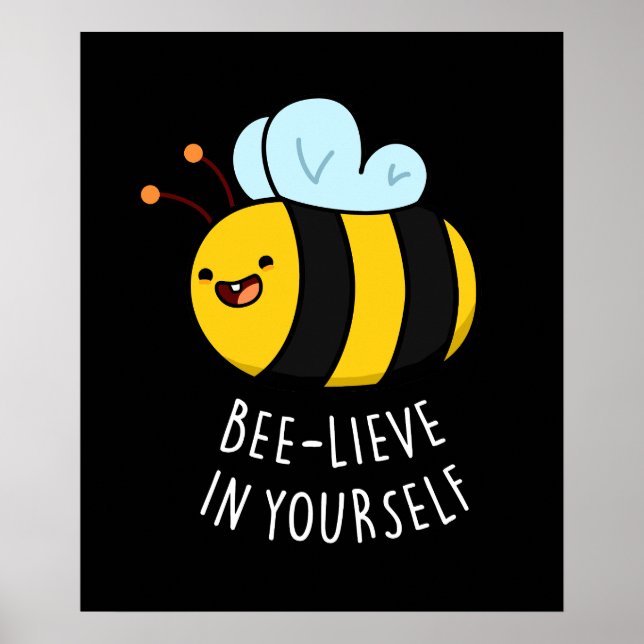 Bienenleben in Ihrer selbst Funny Bee Pun Dark BG Poster (Vorne)