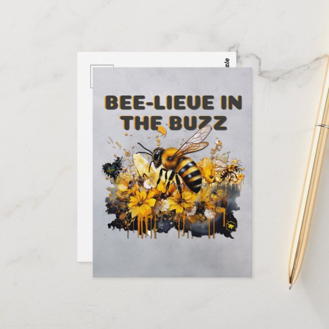 Bienenleben Postkarte (Vorderseite/Rückseite Beispiel)
