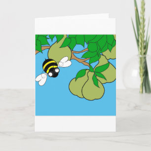 Bienenliebende Birnenkarte (Leere Innenseite) Karte