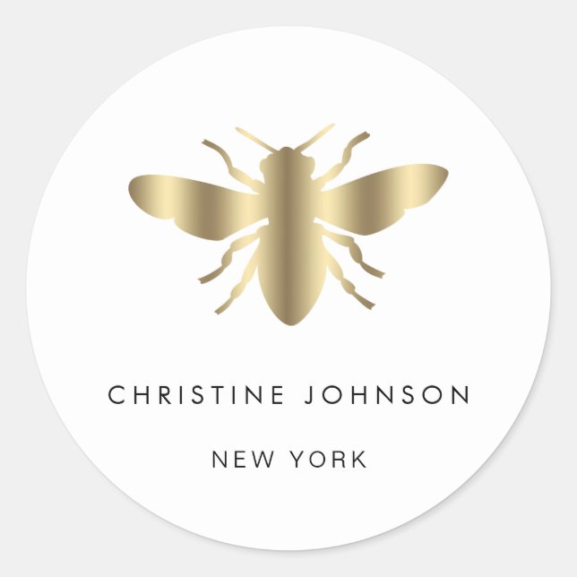 Bienenlogo Runder Aufkleber (Vorderseite)
