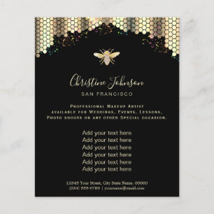 Bienenpastellwabe auf schwarz flyer