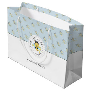 BienenPhantastisch-Baby-Boy Personalisiertes Mono Große Geschenktüte
