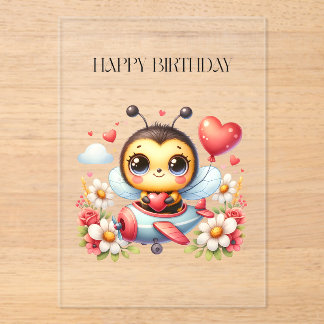 Bienenpilot Geburtstag Acryleinladungen