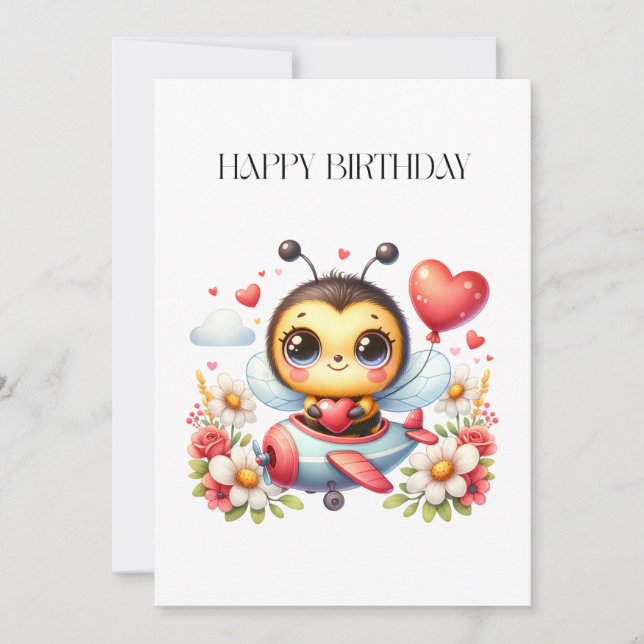 Bienenpilot Geburtstag Dankeskarte (Vorderseite)