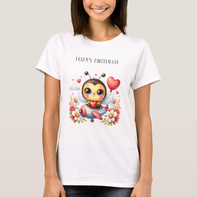 Bienenpilot Geburtstag T-Shirt (Vorderseite)