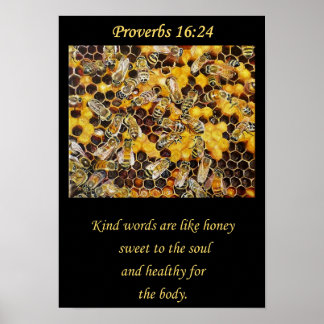 Bienenposter. Freundliche Worte sind wie Honig Chr Poster