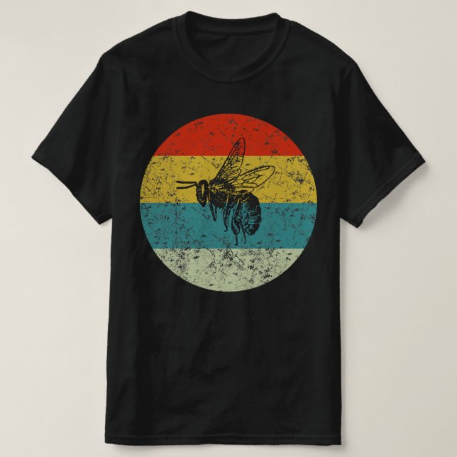Bienenrücklauf Vintage Silhouette 70er 80er T-Shirt (Design vorne)