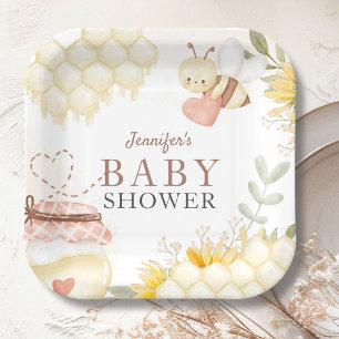Bienenschmaus-Papierteller für Baby Shower Pappteller