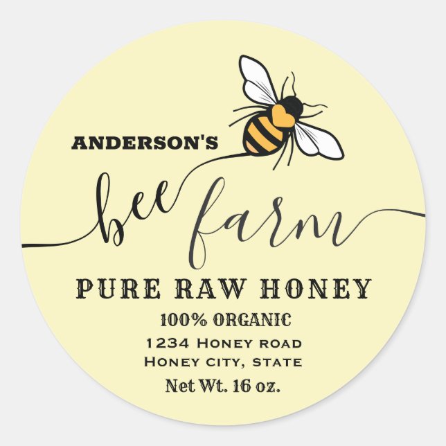 Bienenscribe Runder Aufkleber (Vorderseite)