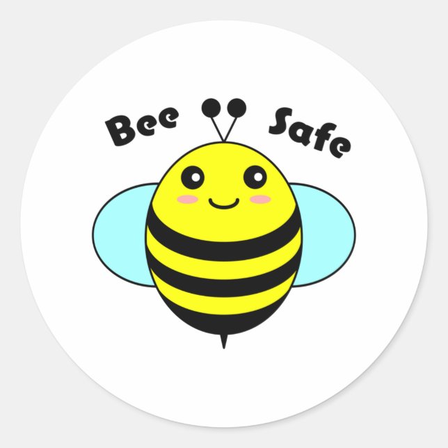 Bienensicherheit 3 runder aufkleber (Vorderseite)