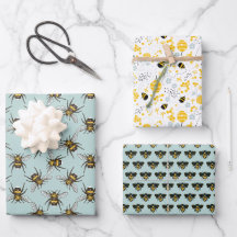 Bienensortiment: Sechs Wrapping Paper Sheets