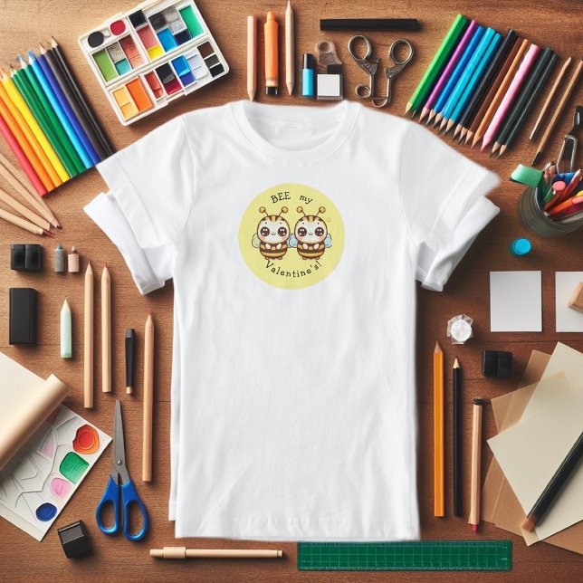 Bienenspass T-Shirt (Valentine's Day fun tee shirt for girls. "BEE my Valentine's!")
