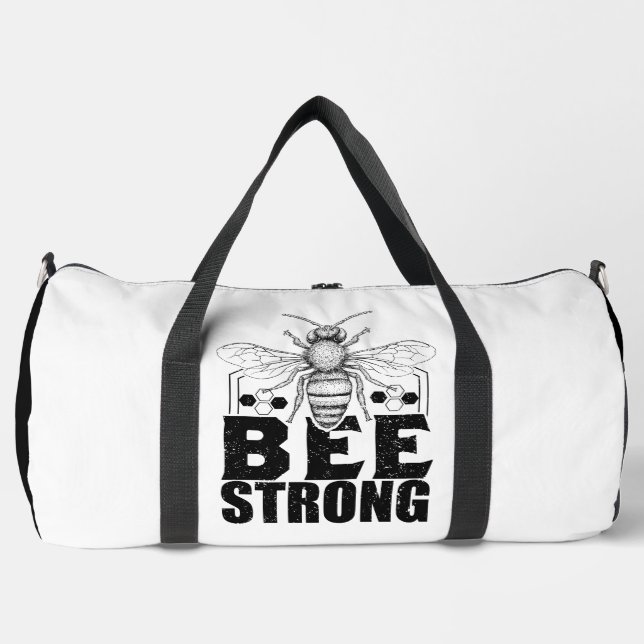 Bienenstarker Waben-Grafik Duffle Bag (Vorderseite)