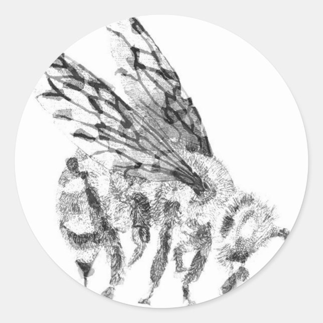 Bienenstich Runder Aufkleber (Vorderseite)