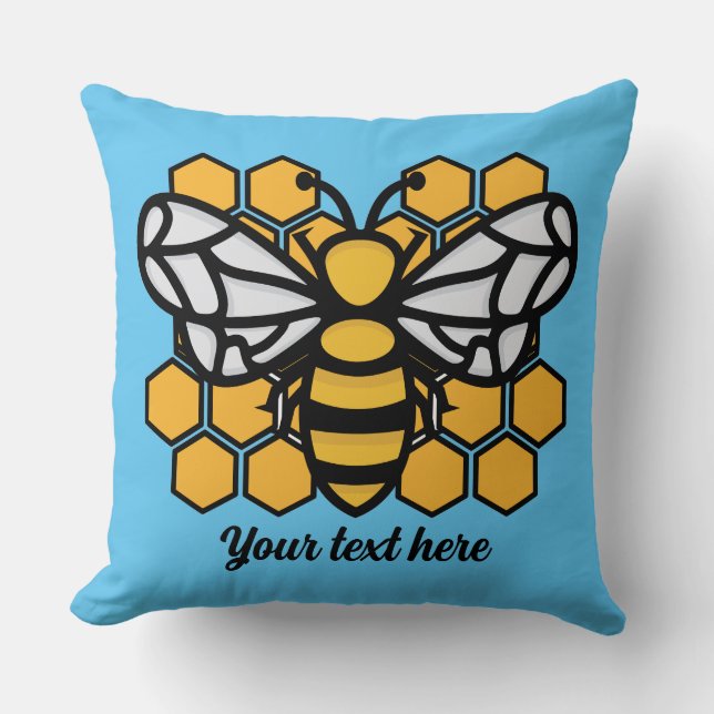 Bienenstock-bearbeitbares Kissen (Vorderseite)