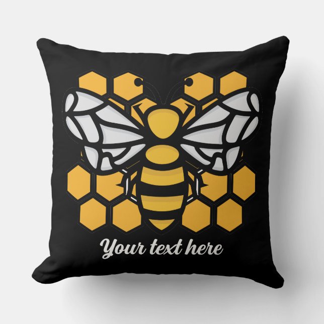 Bienenstock-bearbeitbares Kissen (Vorderseite)