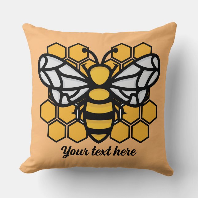 Bienenstock-bearbeitbares Kissen (Vorderseite)