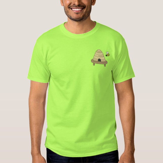 Bienenstock Besticktes T-Shirt (Vorderseite)
