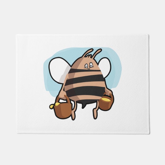 Bienenstock-Cartoon Fußmatte (Vorderseite)