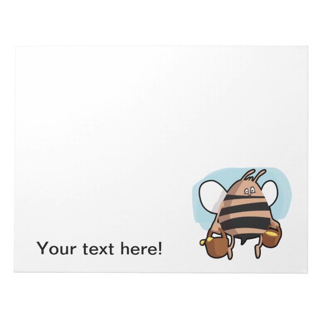Bienenstock-Cartoon Notizblock (Vorderseite)