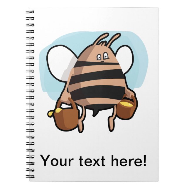 Bienenstock-Cartoon Notizblock (Vorderseite)