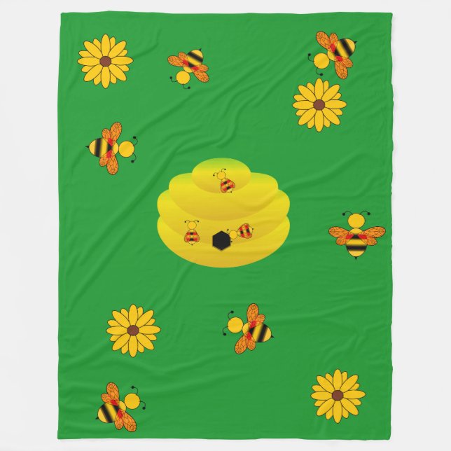 Bienenstock Fleecedecke (Vorderseite)