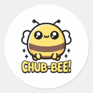 Bienenstock! Niedlich Chubby Bee Pun Runder Aufkleber