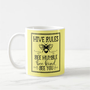 Bienenstock regiert Word Art Kaffeetasse