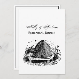 Bienenstock und Bienen #1 Heraldic Vintag Einladung