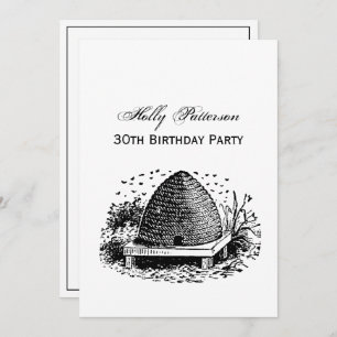 Bienenstock und Bienen #1 Heraldic Vintag Einladung