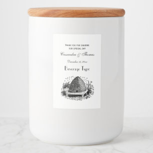 Bienenstock und Bienen #1 Heraldic Vintag Lebensmitteletikett