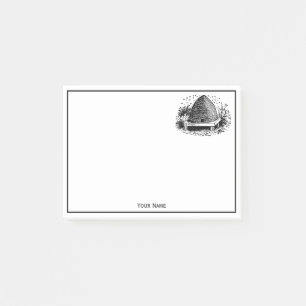 Bienenstock und Bienen #1 Heraldisch Vintage Post-it Klebezettel